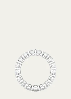 HauteCarat18K Oval Cut Lab Grown Diamond Eternity Band, 6.0tcw