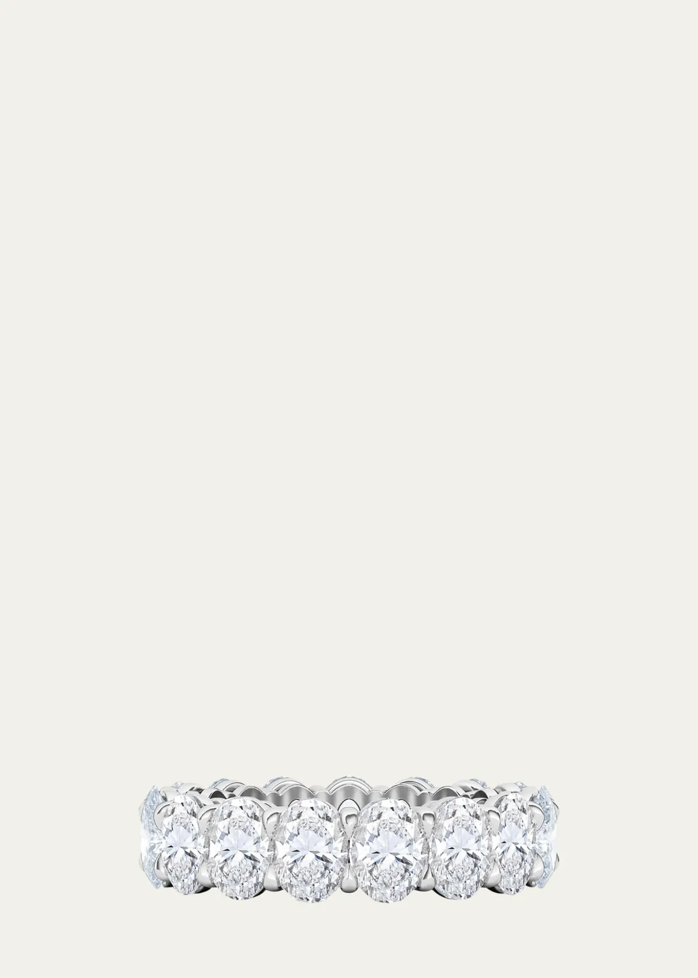 HauteCarat18K Oval Cut Lab Grown Diamond Eternity Band, 6.0tcw