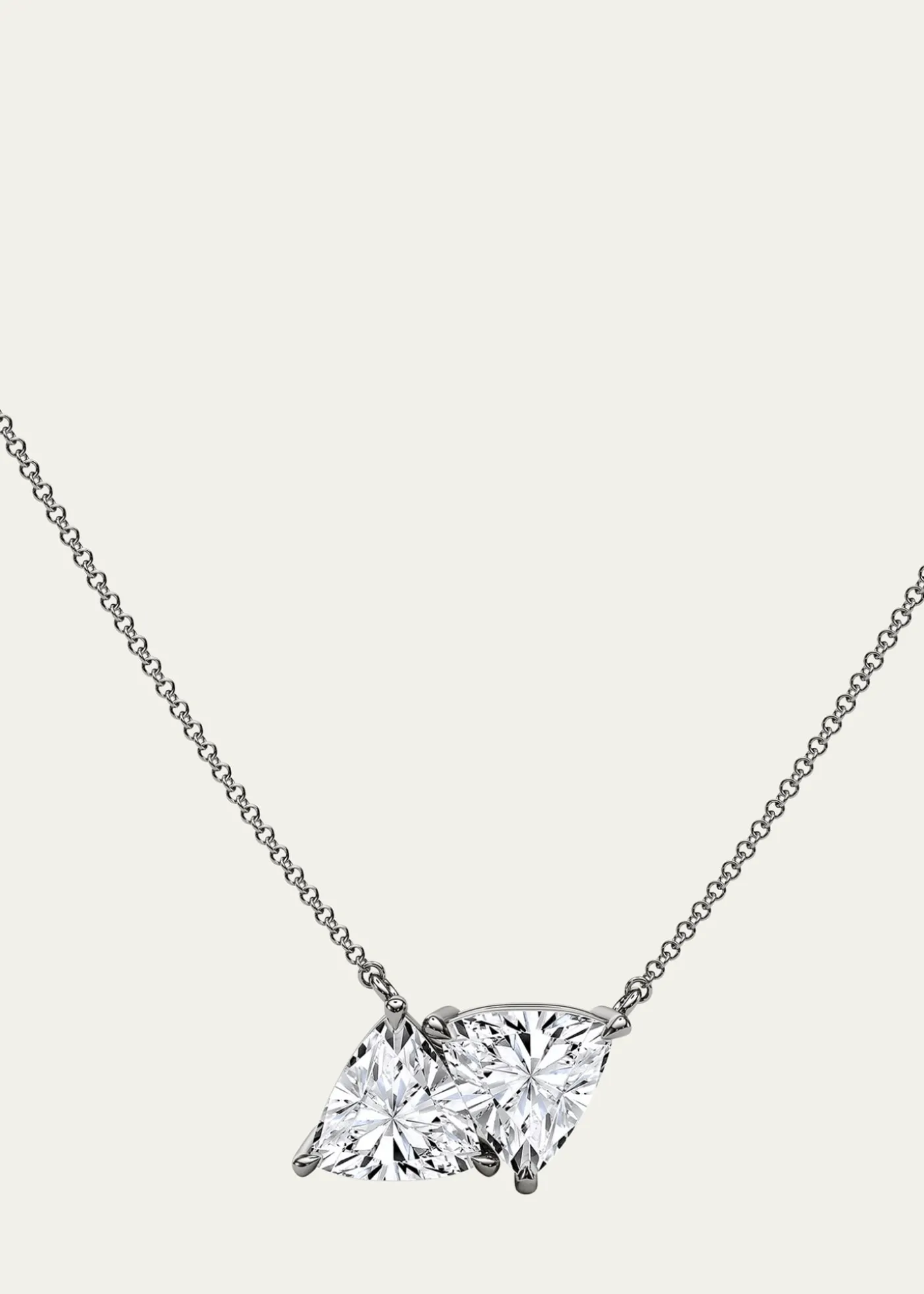 HauteCarat18K Trillion Lab Grown Diamond Twin Necklace