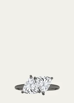 HauteCarat18K Trillion Lab Grown Diamond Twin Ring