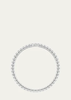 HauteCarat18K Vertical Emerald Lab Grown Diamond Tennis Bracelet