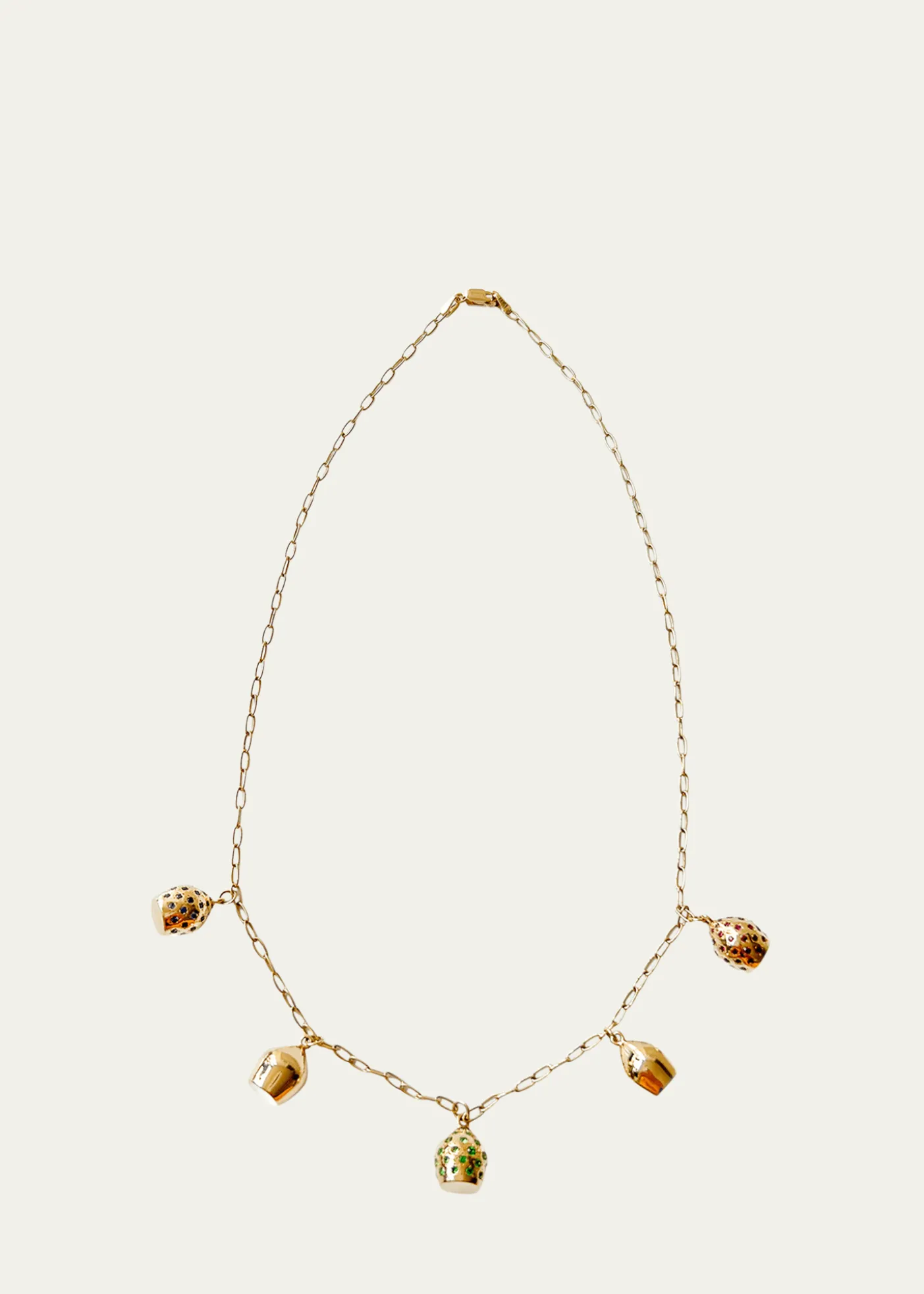 Haute VictoireColored Stone 5 Lune Necklace, 15"L