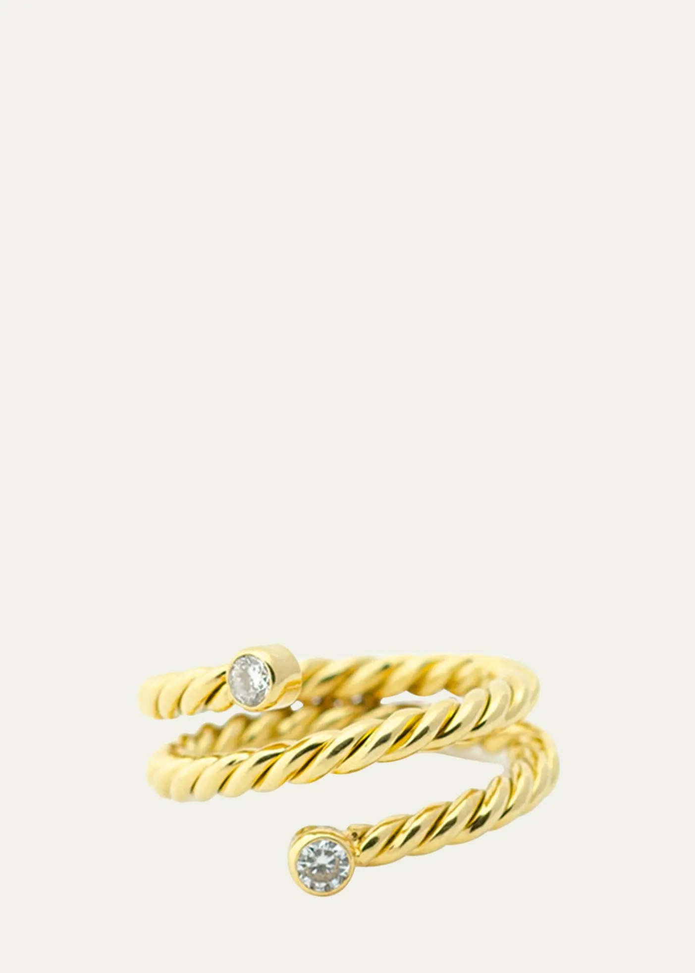 Haute VictoireToi et Moi Hand-Twisted 18K Yellow Gold Diamond Ring, Size 7