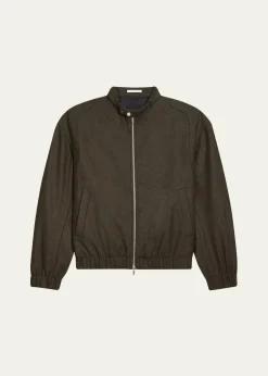 Helmut LangMen's Belted Wool-Blend Bomber Jacket