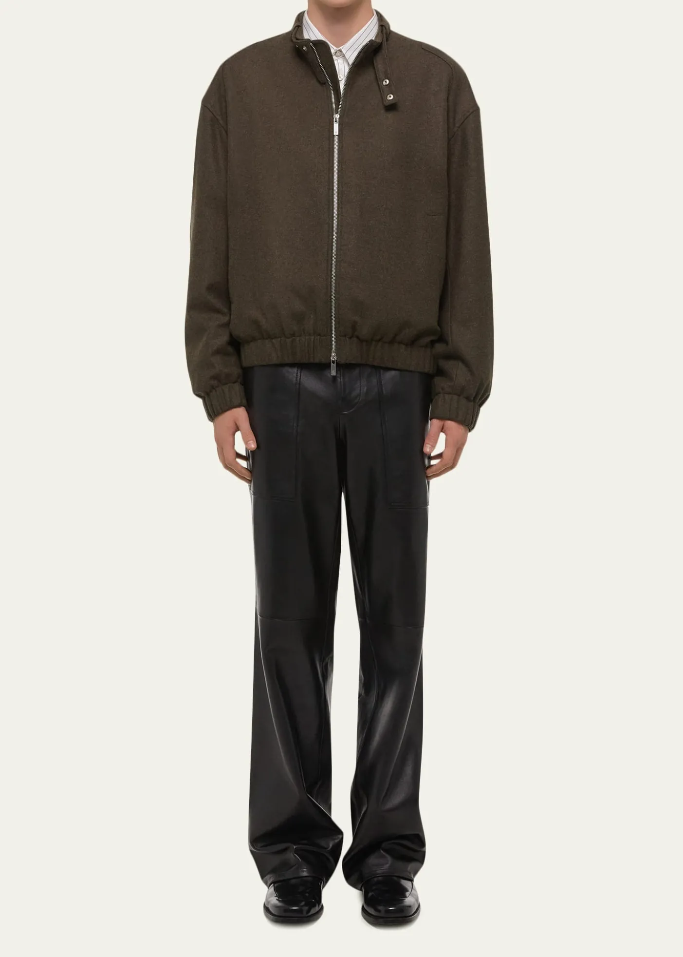 Helmut LangMen's Belted Wool-Blend Bomber Jacket