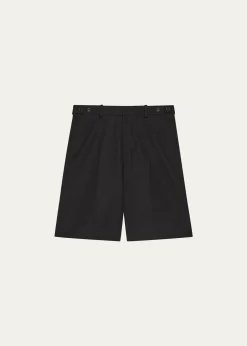 Helmut LangMen's HL001 Wool Waistband-Tab Shorts