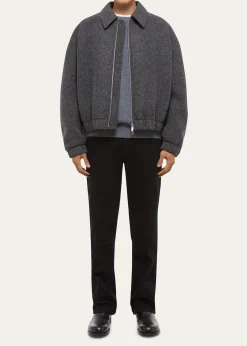 Helmut LangMen's Wool Bonded Full-Zip Bomber Jacket