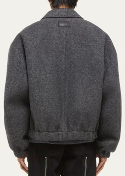 Helmut LangMen's Wool Bonded Full-Zip Bomber Jacket