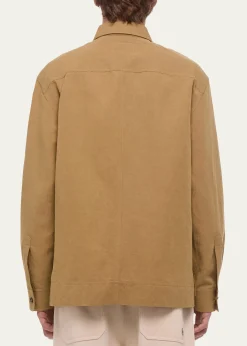 Helmut LangMen's Sailor Slub Cotton and Linen Overshirt