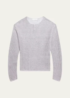Helmut LangMen's Waffle-Knit Henley T-Shirt