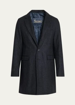 HernoMen's Wool-Blend Herringbone Top Coat