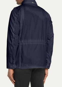 HernoMen's Cotton Concealed-Zip Safari Jacket