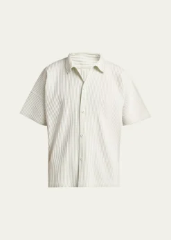 Homme Plisse Issey MiyakeMen's Monthly Colors July Pleated Short-Sleeve Shirt