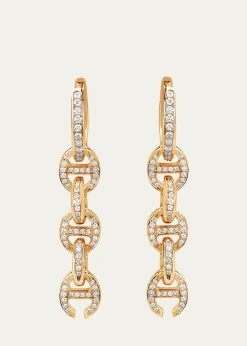 Hoorsenbuhs18K Yellow Gold 5 Link Pave Drip Earrings with White Diamonds