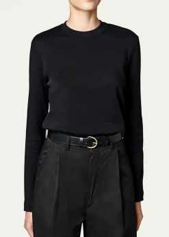 Il BisonteClassic Calf Leather Buckle Belt