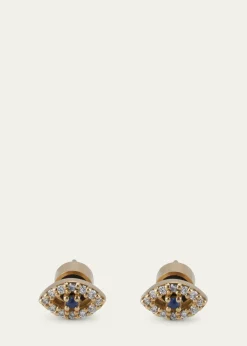 ILEANA MAKRIBlue Sapphire and Diamond Kitten Eye Stud Earrings