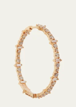 ILEANA MAKRIChampagne Diamond Inside Out Hoop Earrings in 18K Yellow Gold