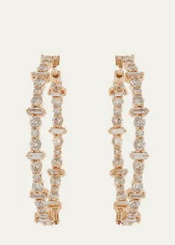 ILEANA MAKRIChampagne Diamond Inside Out Hoop Earrings in 18K Yellow Gold