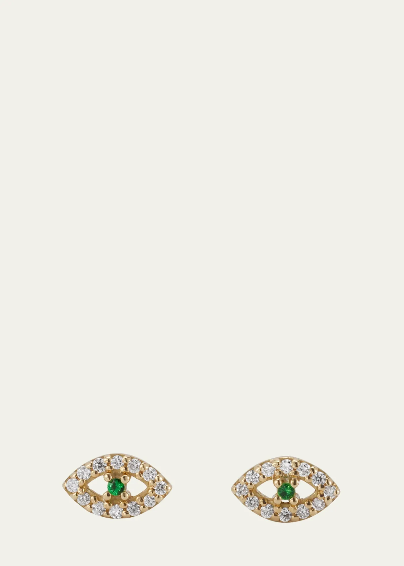 ILEANA MAKRI18K Gold Kitten Eye Stud Earrings with Diamonds