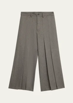 IM MENMen's Wool Like Light Pleated Trousers