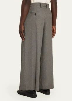 IM MENMen's Wool Like Light Pleated Trousers