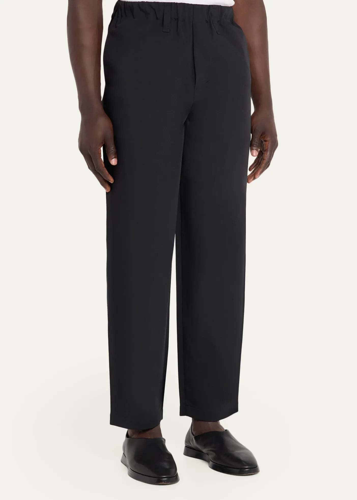 IM MENMen's Flat Front Elastic-Waistband Trousers