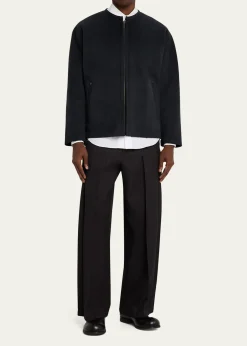 IM MENMen's Ultra Boa Faux Suede Full-Zip Blouson