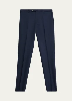 IncotexMen's Micro-Houndstooth Wool and Cashmere Trousers