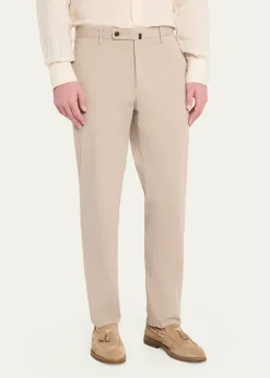 IncotexMen's Pressed-Crease Cotton Trousers