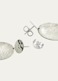 IppolitaCrinkle Hammered Oval Snowman Earrings in Sterling Silver