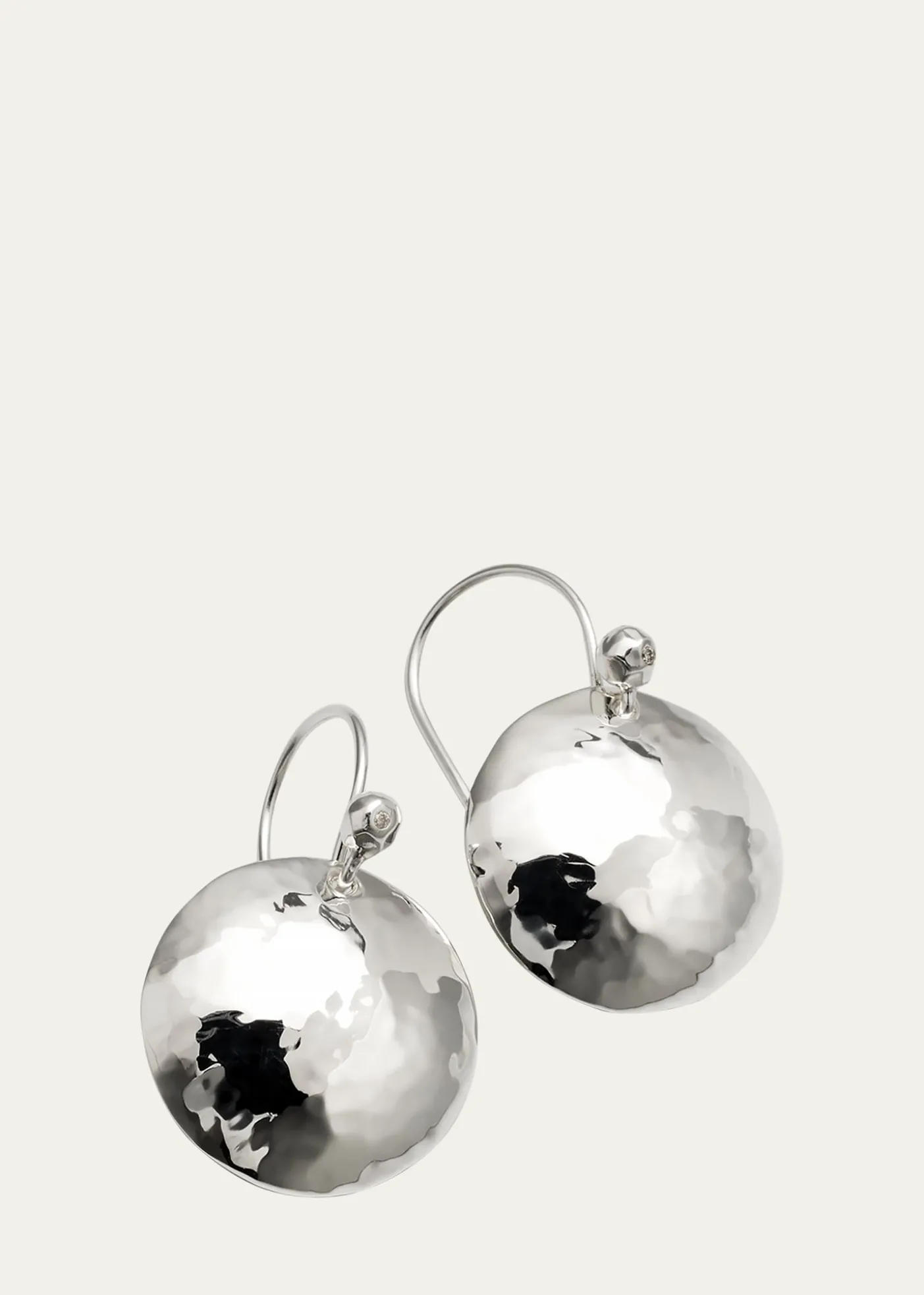 IppolitaDisc Earrings in Sterling SIlver with Diamonds