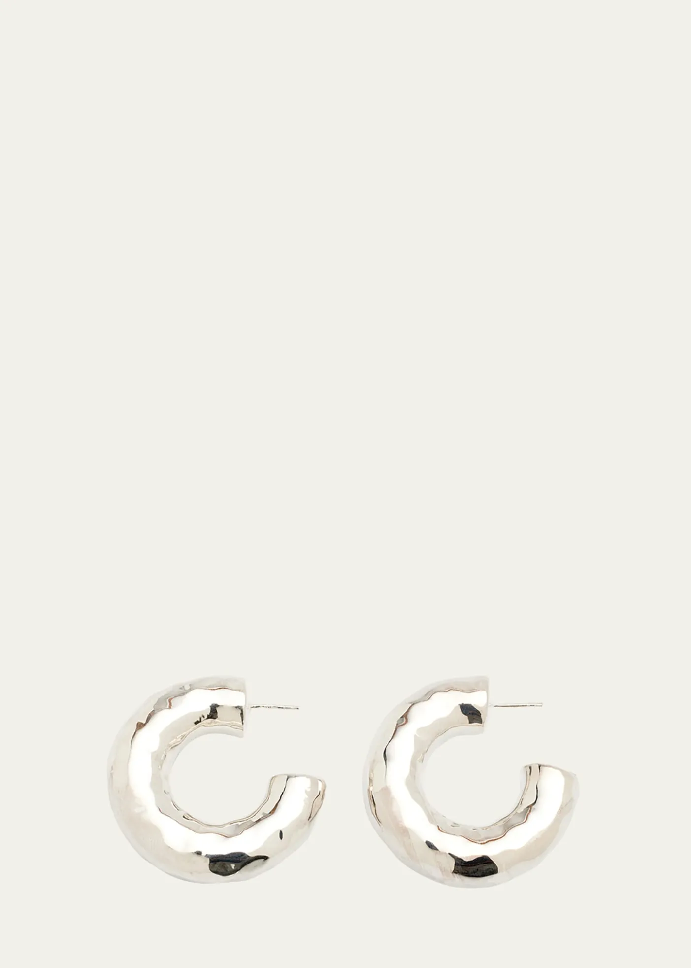 IppolitaHammered Medium Hoop Earrings in Sterling Silver