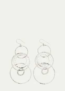 IppolitaJumbo Hammered Jet Set Earrings in Sterling Silver