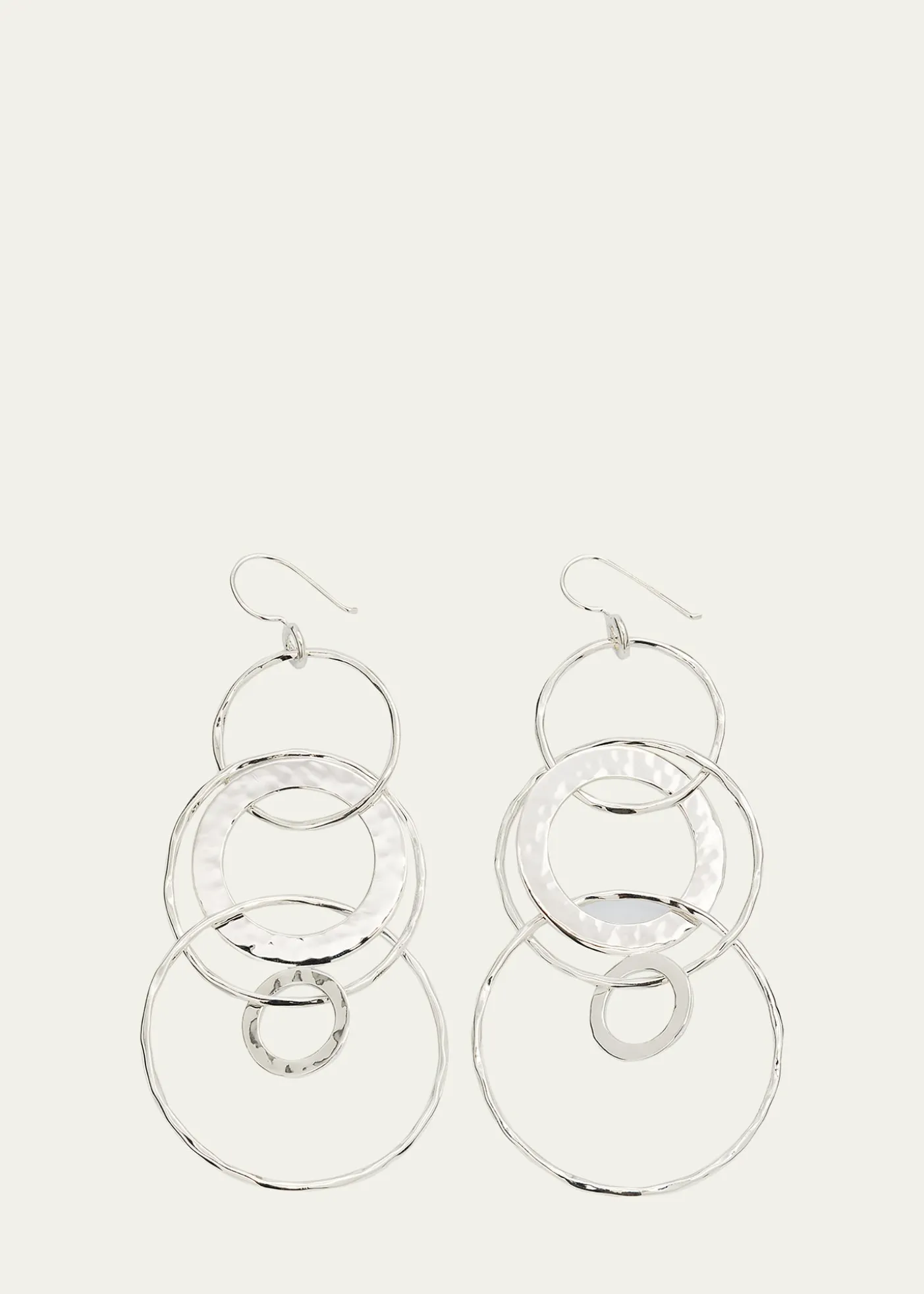 IppolitaJumbo Hammered Jet Set Earrings in Sterling Silver
