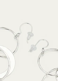 IppolitaJumbo Hammered Jet Set Earrings in Sterling Silver