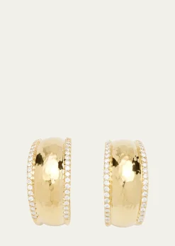 Ippolita18K Stardust Goddess Hammered Dome Huggie Earrings