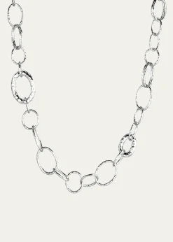 IppolitaLong Hammered Bastille Necklace in Sterling Silver