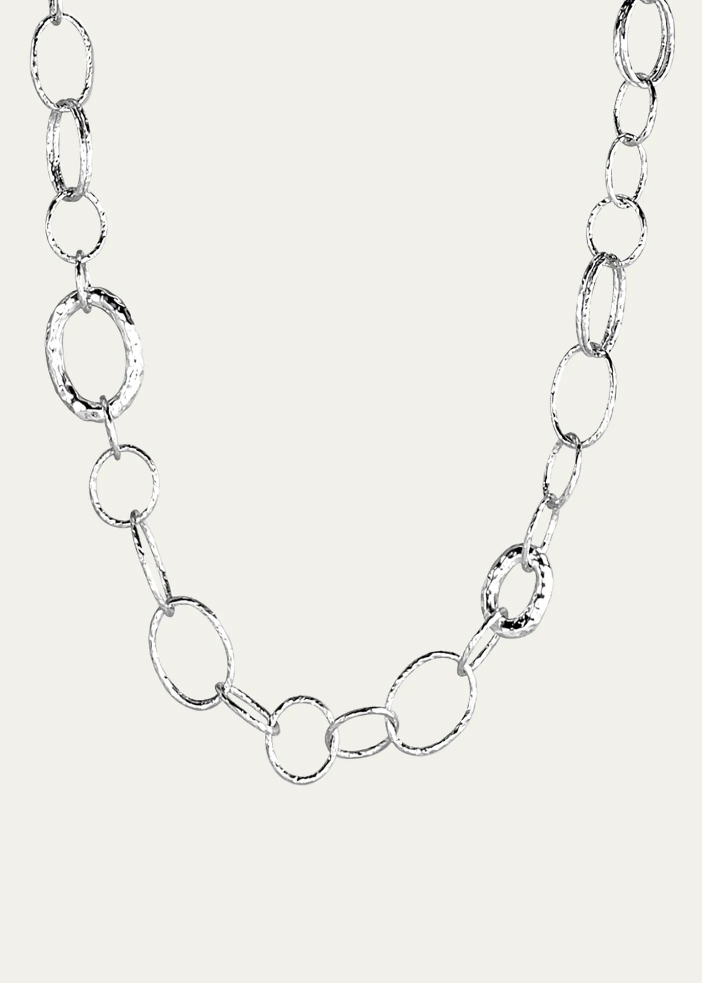 IppolitaLong Hammered Bastille Necklace in Sterling Silver