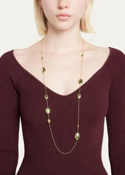 IppolitaLong Hammered Multi Station Layering Necklace in 18K Gold
