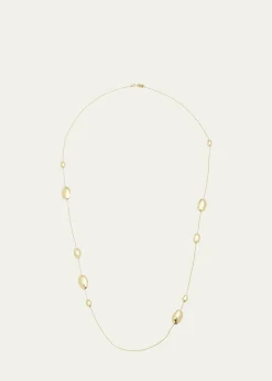 IppolitaLong Hammered Multi Station Layering Necklace in 18K Gold