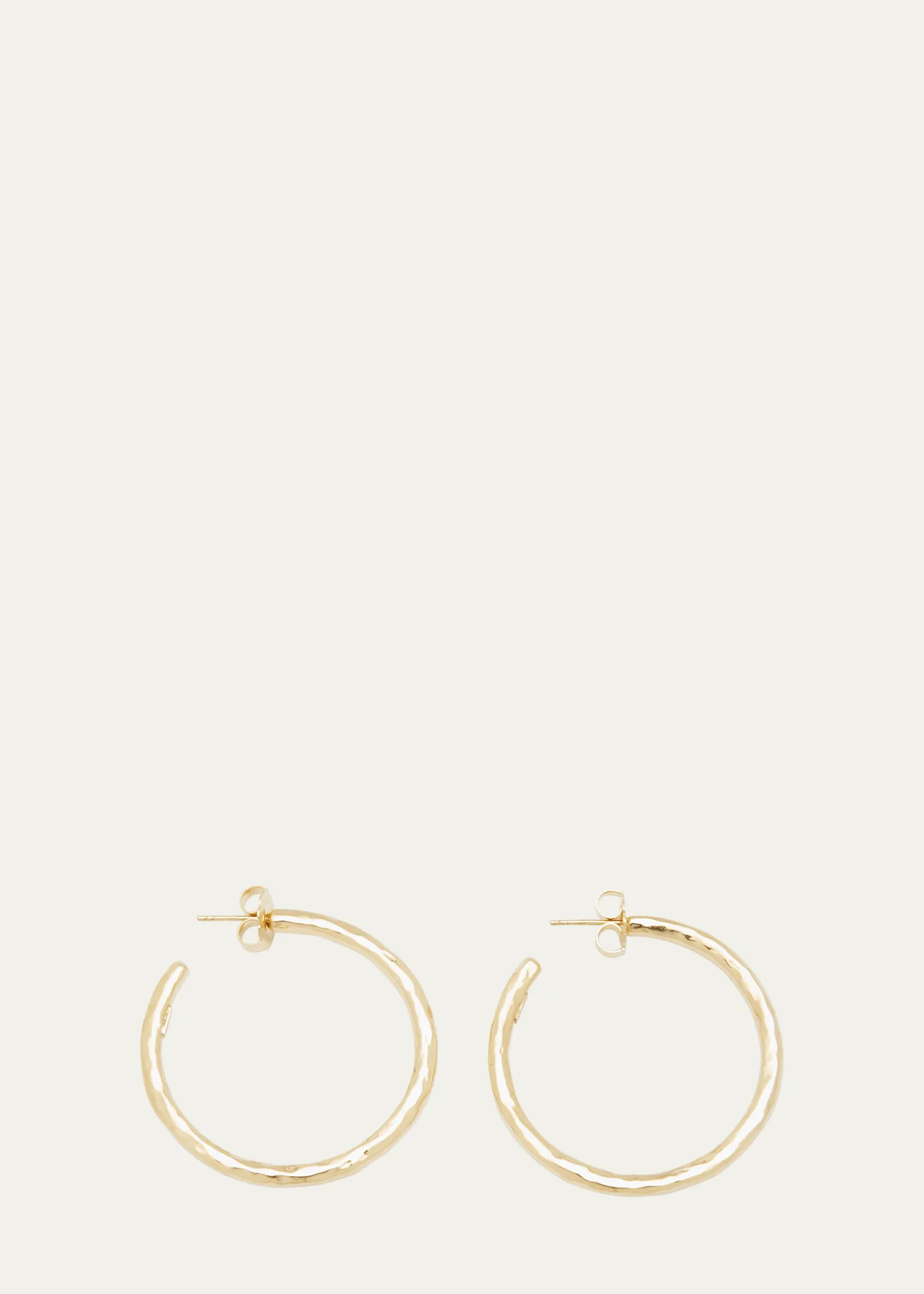 IppolitaMedium Hammered Hoop Earrings in 18K Gold