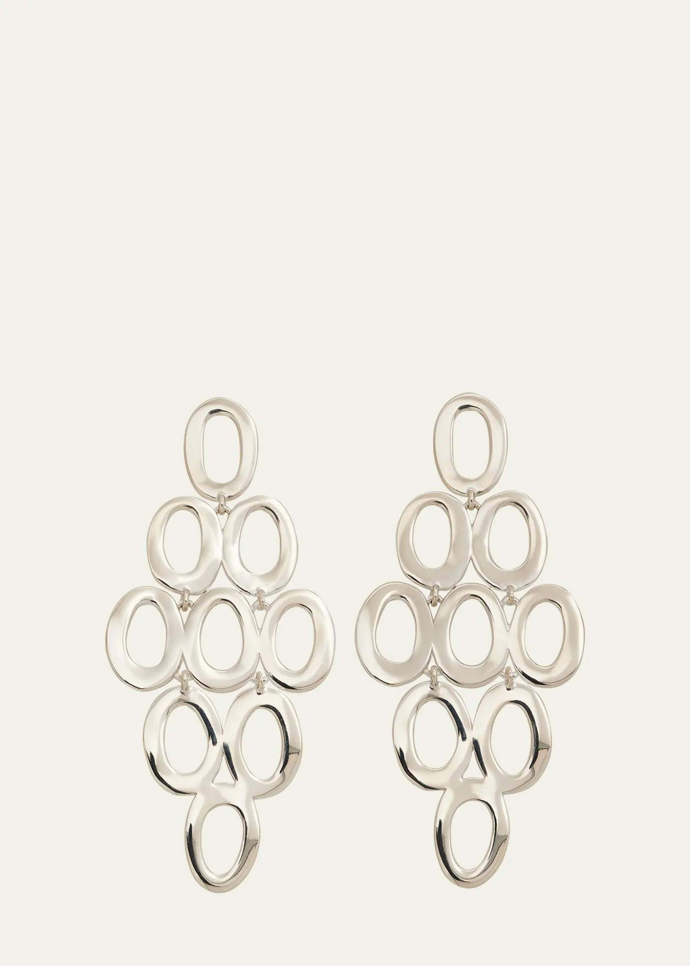 IppolitaOpen Oval Cascade Earrings in Sterling Silver
