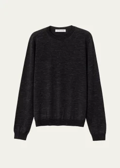 Iris Von ArnimMen's Wool, Silk and Linen Crewneck Sweater