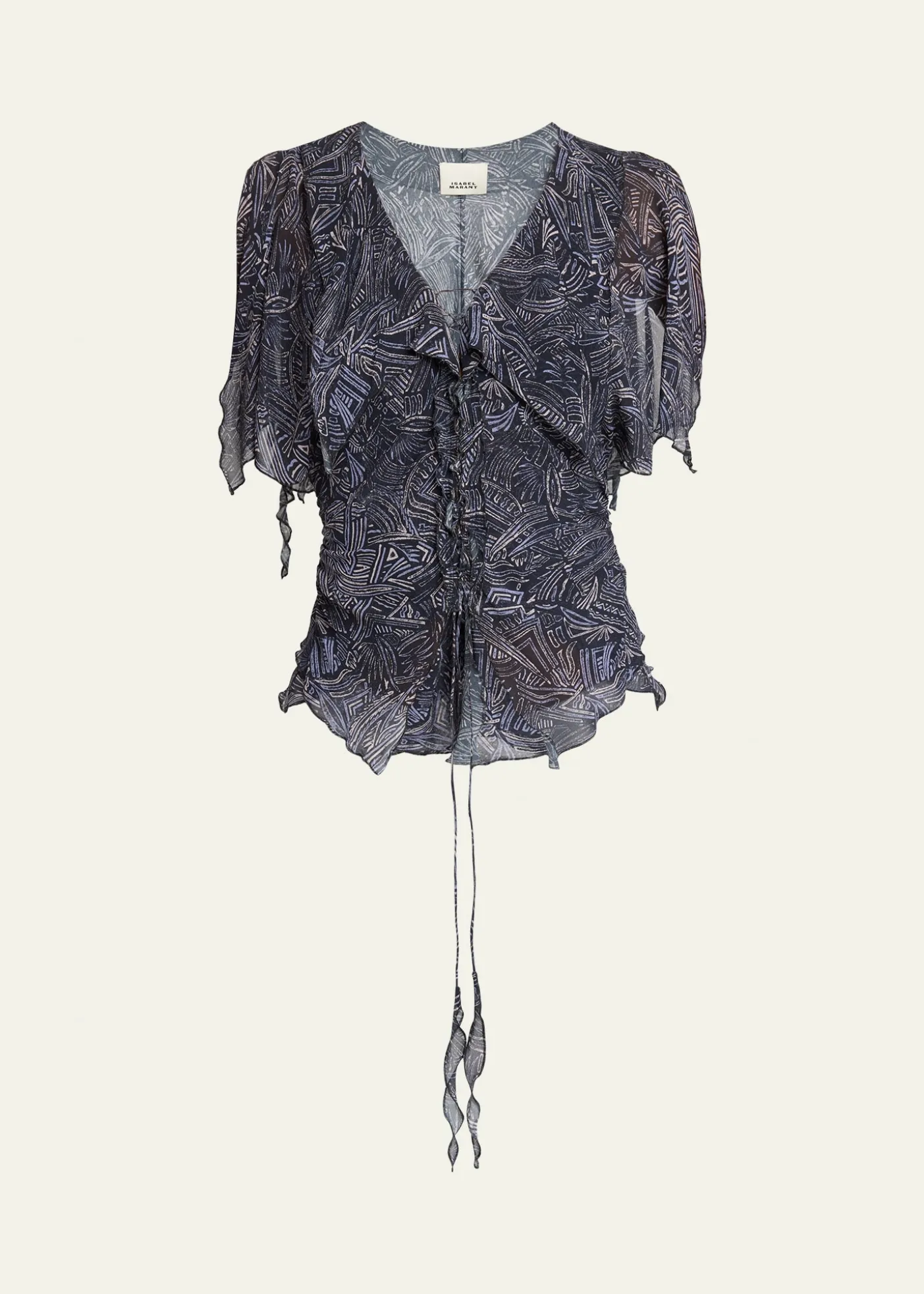 Isabel MarantThanais Lace-Up Silk Top