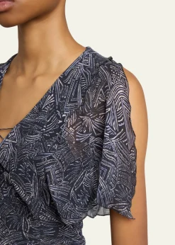 Isabel MarantThanais Lace-Up Silk Top