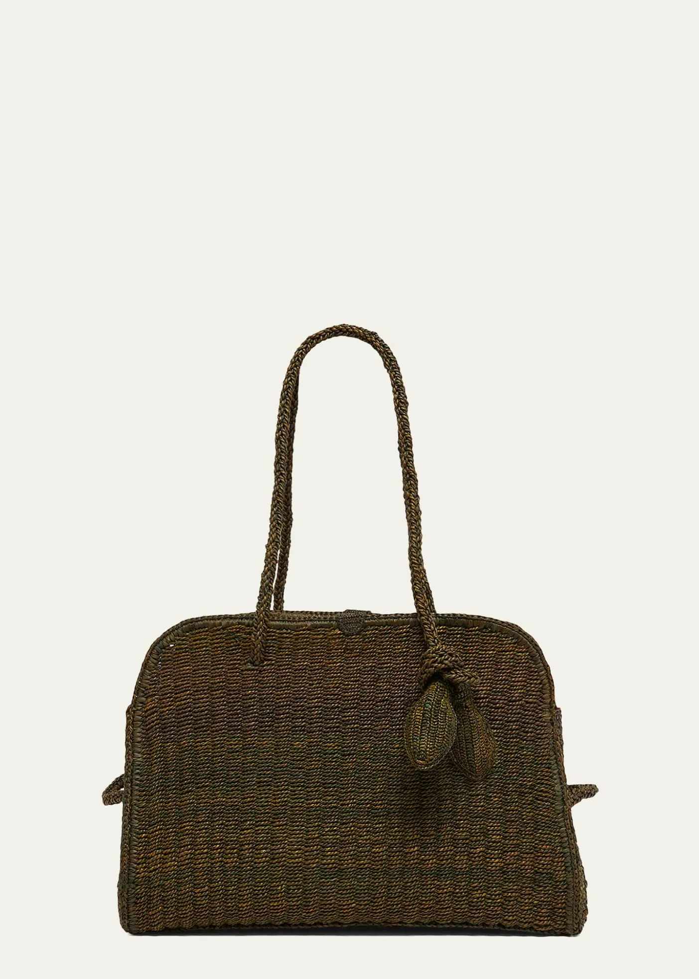 JacquemusLe Turismo Raffia Top-Handle Bowler Bag