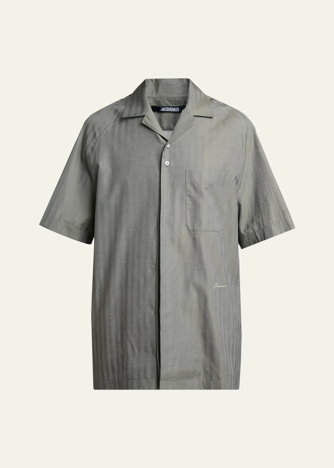 JacquemusMen's Cotton Herringbone Short-Sleeve Shirt