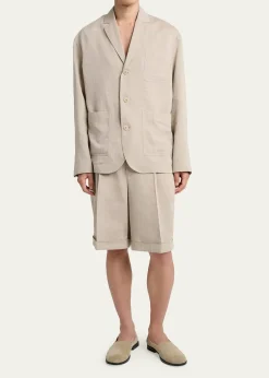 JacquemusMen's Herringbone Linen-Blend Blazer