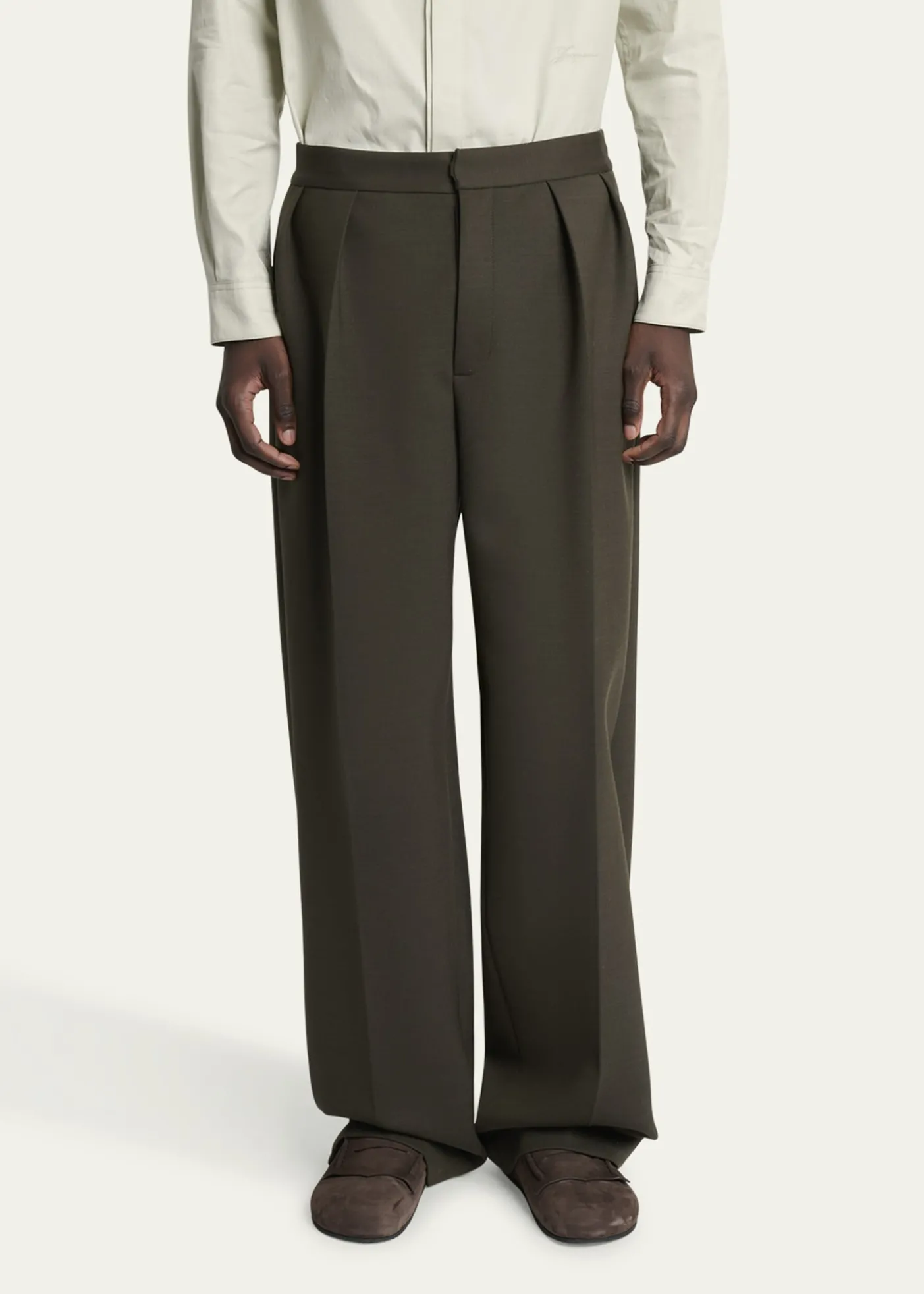 JacquemusMen's Le Pantalon Wide-Leg Pleated Pants