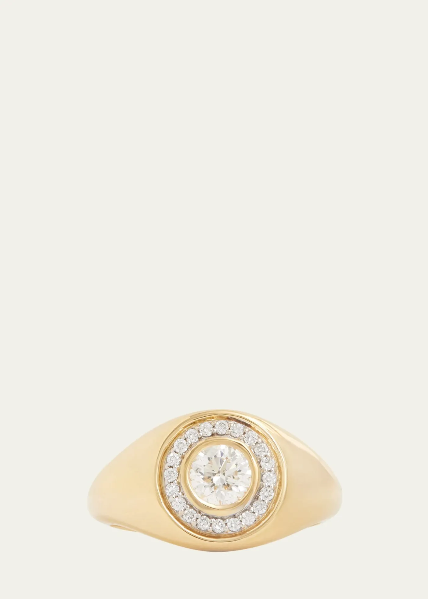Jamie Wolf18K Yellow and White Gold Bezel Set Round Diamond Ring